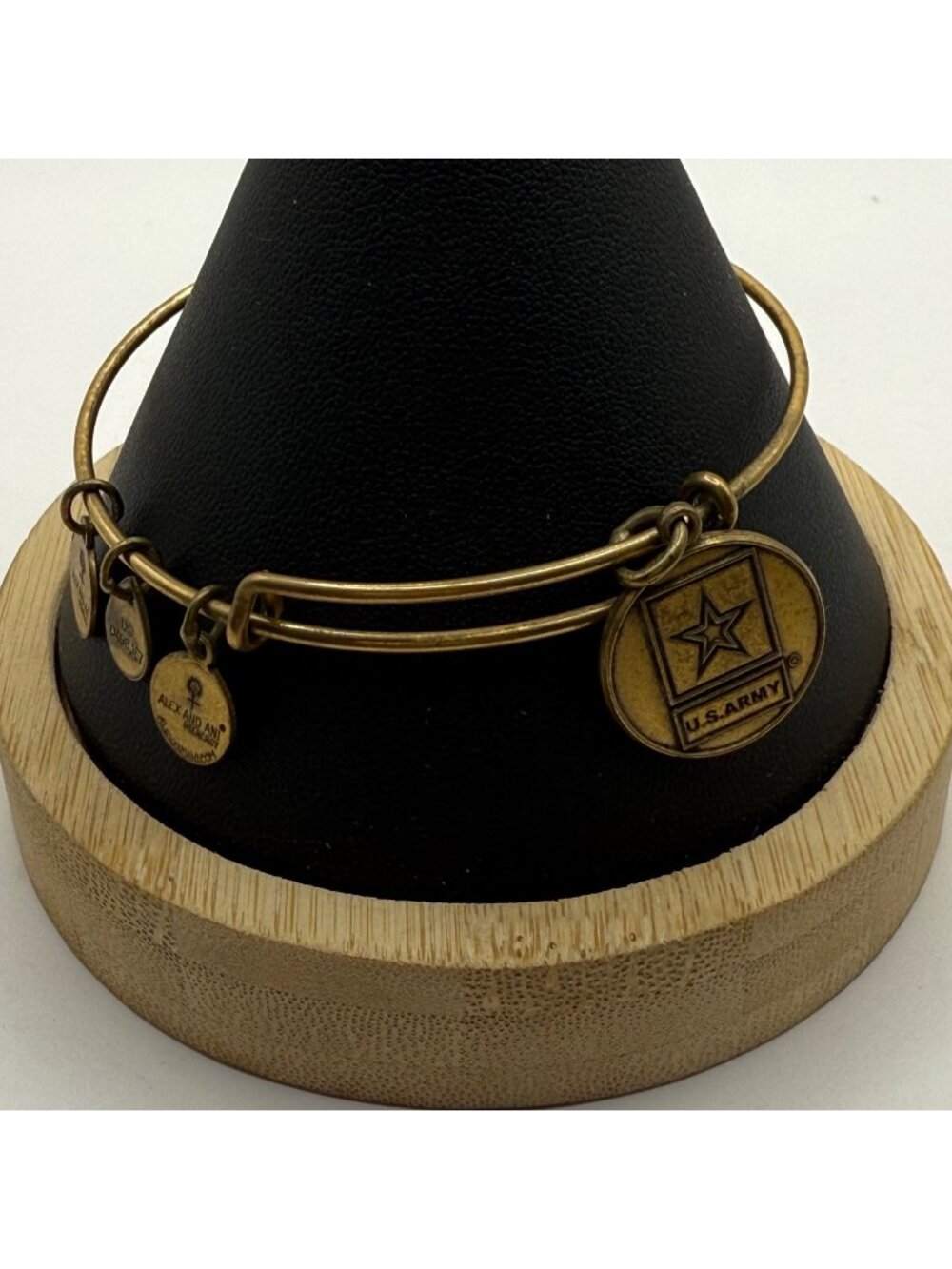 Alex & Ani US Army Star Bangle Gold Finish Expandable Bracelet Armed Forces